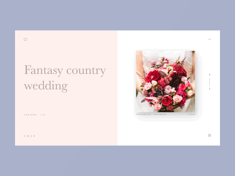 Layout 1.2 | Wedding Landing Page Animation after effects animation landing page minimal pastels pink ui unsplash website website design wedding
