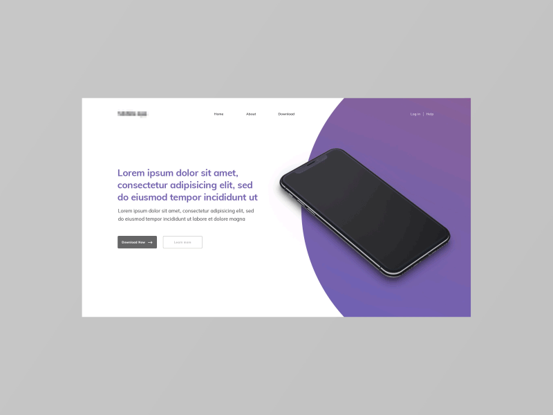 Layout 3.5 | Mobile app landing page loading photoshop gradient purple landing page app iphonex iphone principle design after effects ux animation mobile website minimal ui