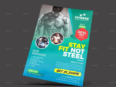 GYM Fitness Flyer a4 advertising aerobic beauty body building body combat body pump cardio design templates figure fitness fitness flyer flyer flyer a4 graphic river gym gym flyer health muscle promotion