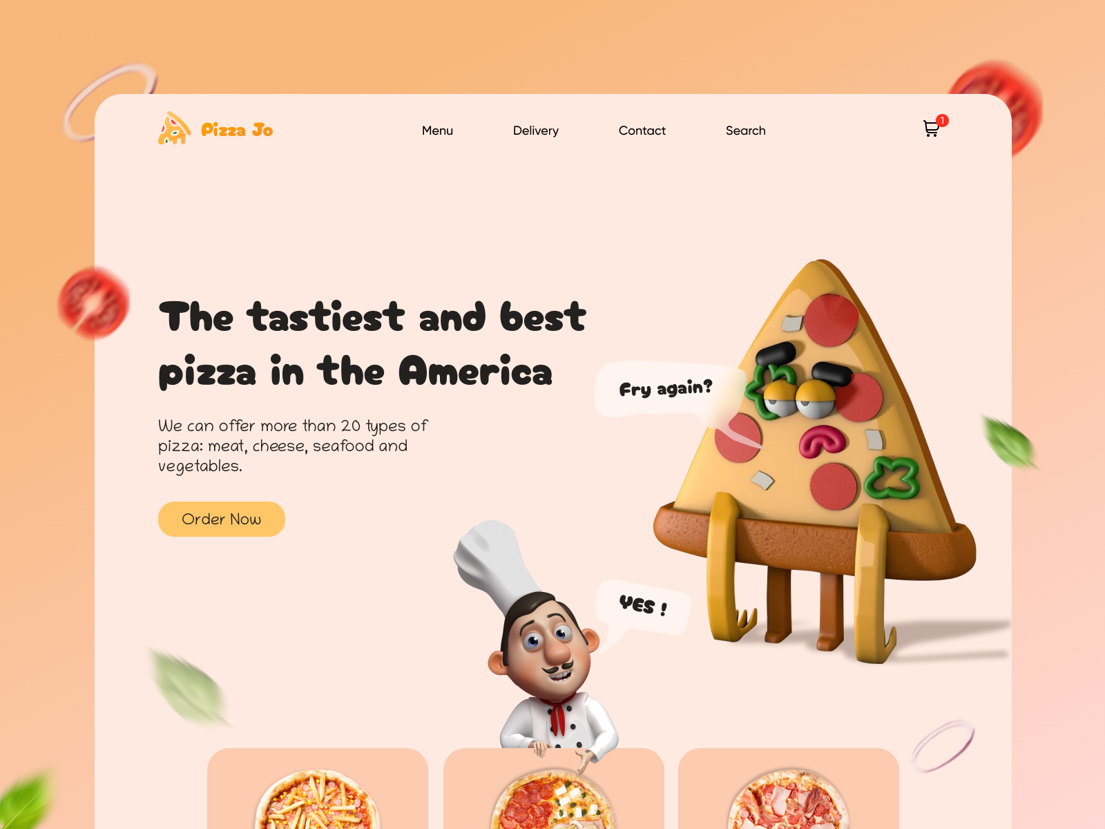 Pizza Delivery Hero page by Bogdan Moroz on Dribbble