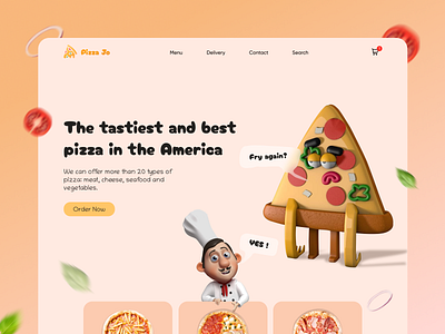 Pizza Delivery Hero page delivery design food heropage landing pizza site ui