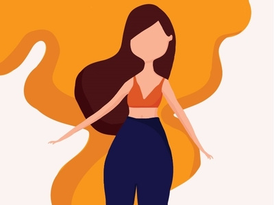 People orange mood design flat illustration ui