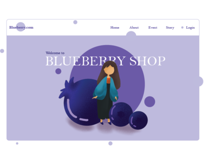 Blueberry website ui web illustration ui web design illustration