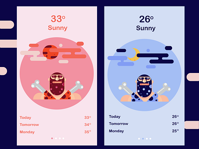 Weather App design illustration mobile weather app