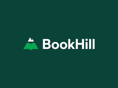 BookHill - Logo Design a b c d e f g h i j k l m n book branding green hill icon ide identity logo logo design minimal mountain o p q r s t u v w x y z simple