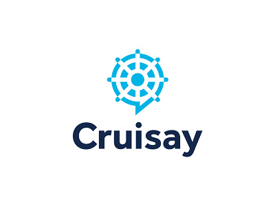Cruisay - Logo design branding captain chat cruise logo logo design say ship speak speech talk wheel