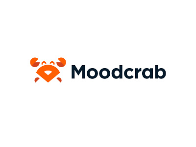 Moodcrab crab happy logo logo design minimal mood simple smile