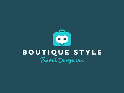 Boutique Style agency bag bird cute logo logo design logorado luggage owl travel