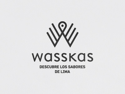Wasskas identity lima line logo marker minimal pin w