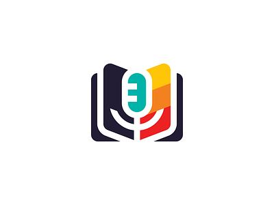 Book & Mic book branding logo logo design mic microphone paper podcast radio sound