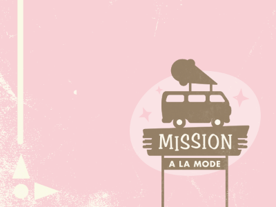 Mission A La Mode a la mode brown cream ice ice cream identity logo mission pink retro vintage winning