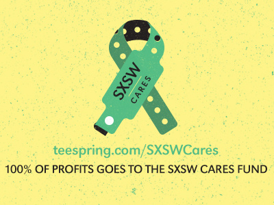 SXSW Cares T-Shirt donation green ribbon sxsw sxswcares tshirt wristband yellow