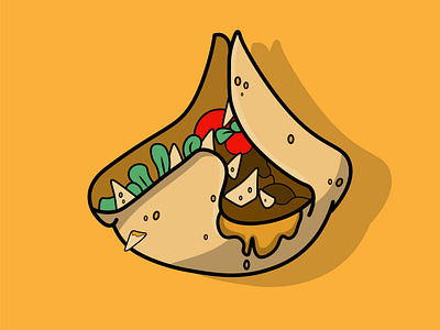 Naco cartoon coloring food graphic design illustration illustrator nacho orange shading snack taco