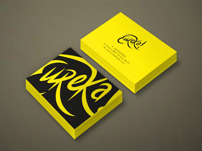 Eureka! business card logo typography yellow