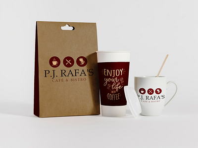 P.J Rafa Café & Bistro bistro cafe coffee logo design restaurant