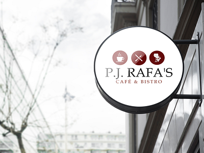 P.J. Rafa Café & Bistro bistro cafe coffee shop logo design restaurant signage