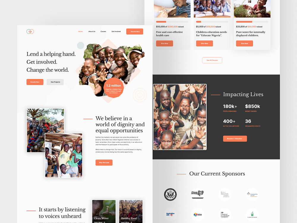 NGO site concept design by Boluwatife Obisanya on Dribbble