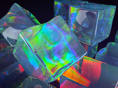 Ice and Lights 3d abstract cinema4d global illumination ice occasionalrender redshift3d