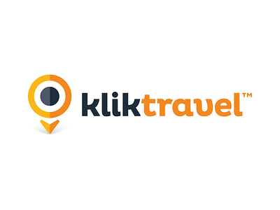 Klik Travel logo branding click cursor design flat klik travel logo map pin mouse pointer teget vector