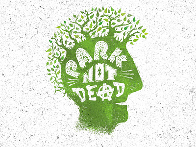 Park Not Dead Eco Protest Illustration eco forest green head paper park protest punk radical recycled rough tree