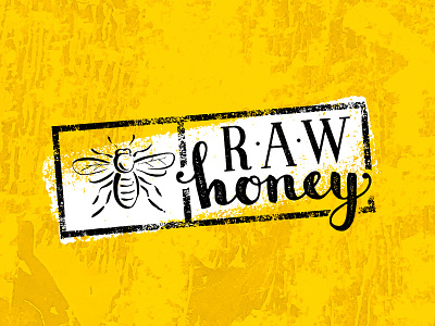 Raw Honey Bee Illustration Concept