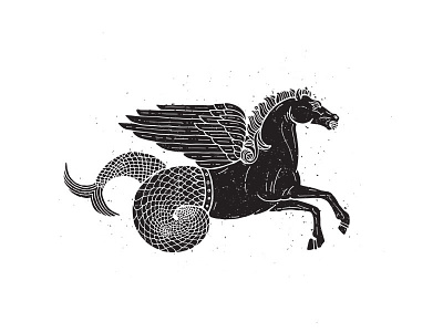 Hyppocampus. Mythology Creature Illustration