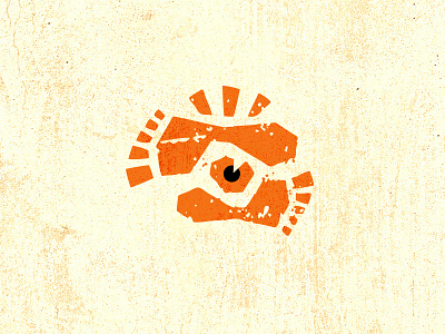 Outdoor Guide Logo Concept eye footprint native nature outdoor rough tourism