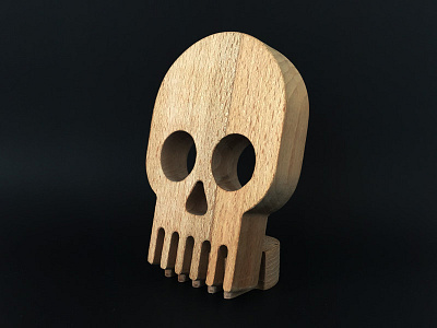 Yorick Wooden Skull Concept holder sculpture skull toy wood