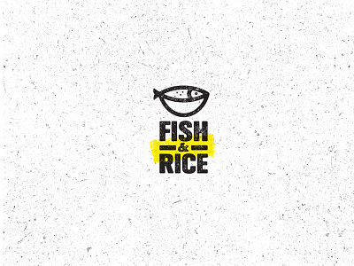 Fish And Rice Poke Bar Logo Concept asian fish grain local food organic rice rough