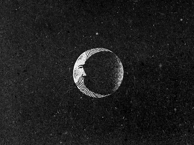 Crescent Moon Illustration crescent grain grunge moon mystic rough stain texture