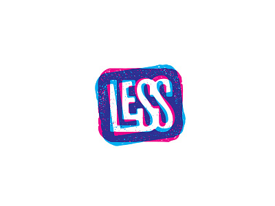 Less Surfing Clothes Logo Concept craft grunge lettering organic rough stain texture