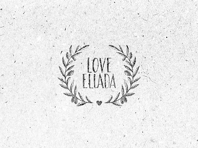 Love Ellada Olive Tree Branch Sign Concept craft lettering oil olive organic rough stain texture