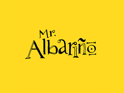Mr. Albarino Lettering For Local Wine Producer albarino calligraphy craft illustration lettering local logo organic rough texture wine
