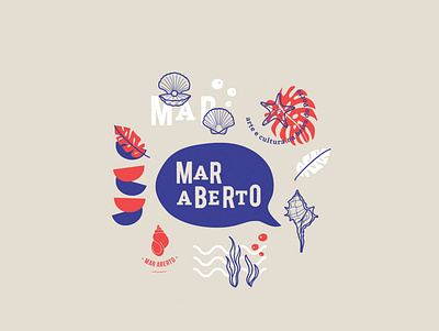 Podcast "Mar Aberto" Visual Identity branding illustration logo typography