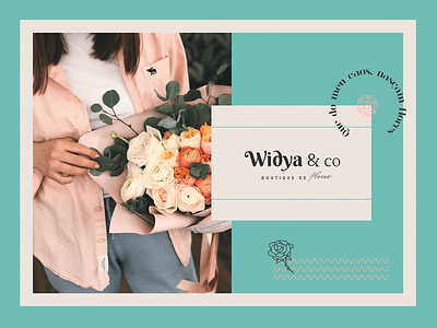 "Wydia & CO" Visual Identity bouquets branding character design design logo typography weddings