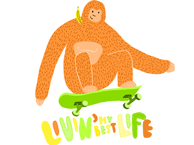 Livin My Best Life flat icon illustration logo typography web