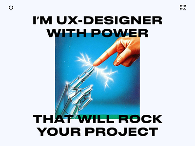Personal designer web page first screen concept design designer personal portfolio ui ux website