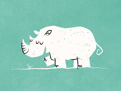 Rhino 2d animal character cute illustration rhino