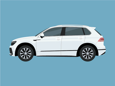 VW Tiguan 2d auto car drive illustration tiguan tire vehicle volkswagen vw wheel