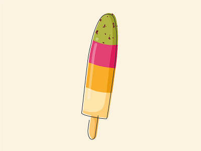 Kaktus 2d flat food ice ice cream icecream icon illustration pastel popsicle summer vector