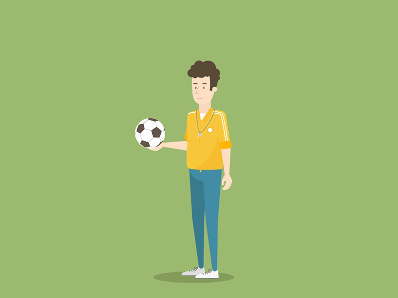 Trainer 2d after effect animation 2d character football illustration man motion motion design people play sport trainer workout