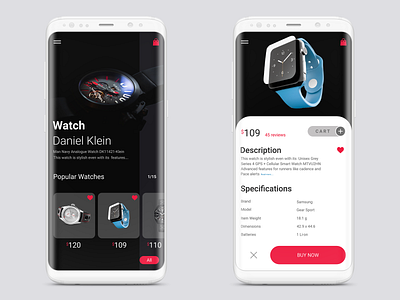 Dribbble appdesign design shopping shopping app shot ui ux watches shopping app design