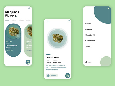 Marijuana Flowers App UI Design