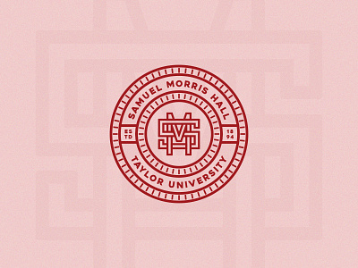 Samuel Morris Hall badge badge design badgedesign branding design dorm dormitory logo logo design logodesign monogram monogram design monogram letter mark monogram logo red