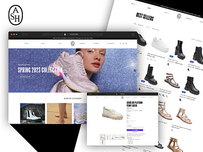Ash Shoes - Website Design boots branding condensed ecommerce fashion fashion shoes sandals shoes shop now sneakers ui uiux user experience user interface web website website design website shoe