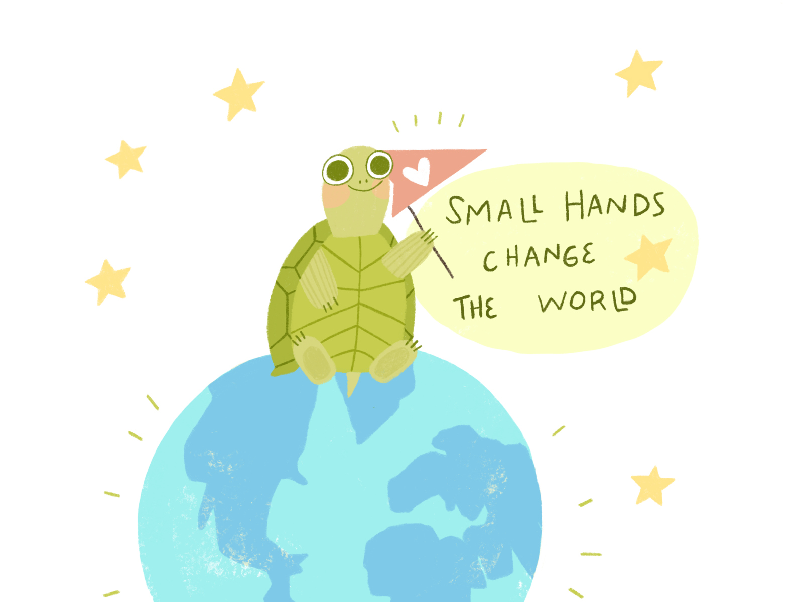 Small hands change the world by Andrea Gijón on Dribbble