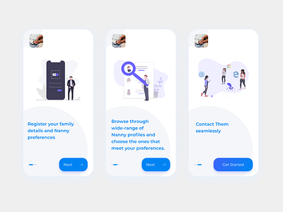 Helps app onboarding screens