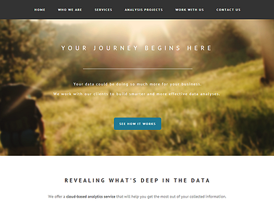 Your Journey UI button design homepage mockup photo ui website