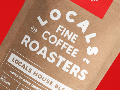 Locals Coffee Packaging branding coffee coffee beans coffeeshop custom type design handmade packaging