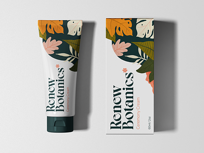 Renew Botanics botanics cosmetic floral illustration lettering package packaging packaging design skincare